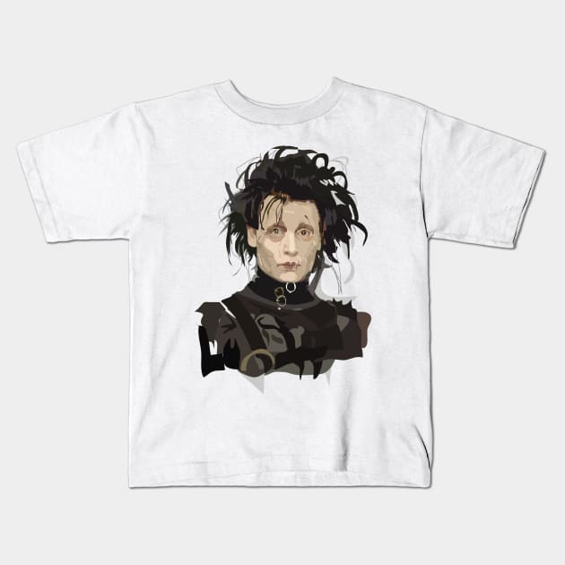 Edward Scissorhands Kids T-Shirt by annamckay